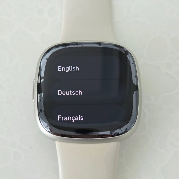 Fitbit Sense 2 Health Fitness Smartwatch Lunar White Platinum Watch Charger Box - Picture 5 of 16